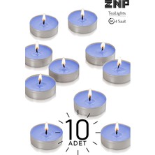 Seraser Home Tekstil 10 Adet | Okyanus Kokulu Tealight Mum | 4 Saat Yanar | Dekoratif Mumluk Mumu