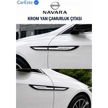 CarEste Nıssan Navara Uyumlu 4 Parça Krom Yan Çamurluk Çıtası