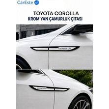 CarEste Toyota Corolla 2016 ve Üzeri Paslanmaz Krom Yan Çamurluk Çıtası 4 Parça Abs Malzeme
