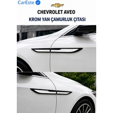 CarEste Chevrolet Aveo Krom Yan Çamurluk Çıtası 4 Parça Paslanmaz Görünümlü Araç Aksesuarı