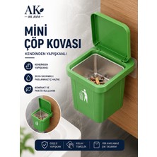 Ak Avm 1 Adet Kapaklı Küllük , Paslanmaz Çelik Hazneli , Kendinden Yapışkanlı Küllük , Mini Atık Kutusu