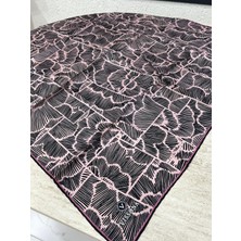 Vissona Çizgi Desen Twill Ipek Eşarp Pudra