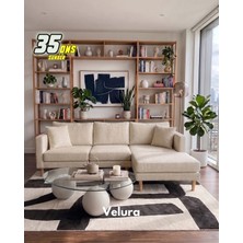 Velura Home & Living Armin Akıllı Köşe Koltuk Takımı & Modern Modüler Yataklı Köşe Takımı - Açık Krem