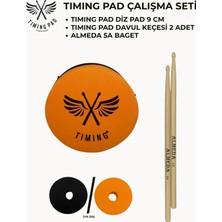 Timing Pad Çalışma Seti (Diz Pedi 9 cm + Davul Keçesi 2 Adet + Baget)