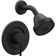 Moen Mat Siyah Posi-Sıcaklık Basınç Dengeleme Modern Duş Trim Hizalama Duş Başlığı ve Duş Kolu Kolu (Valf Gerekli), T2192BL