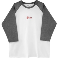 Fender® Raglan Long Sleeve T-Shirt - White / Anthracite