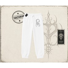 Tarzsokak Unisex Akrep Unisex Jogger Eşofman Altı Beyaz