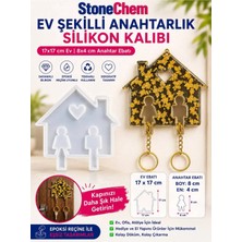 Stonechem Ev Şekilli Anahtarlık Silikon Kalıbı 17X17 cm – Epoksi Reçine Duvar Anahtarlığı Kalıbı