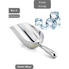 Jet's Home Erzak Küreği Alüminyum Bakliyat Küreği Un Küreği Kuruyemiş Küreği Hacim 500 gr No:3 27 cm