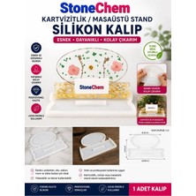 Stonechem Oval Kartvizitlik Silikon Kalıp – Epoksi Reçine Masaüstü Stand Kalıbı, Notluk ve Kartlık Döküm Kalıbı 24,59 cm No:3