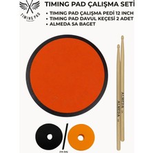 Timing Pad Çalışma Seti (Çalışma Pedi 12 Inch + Davul Keçesi 2 Adet + Baget)