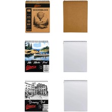 Glance A5 200 gr Spr Mix Media Pad 20 Yp A5 Eskiz Defteri 120 gr 50 Yp Skızzenblock A5 90 gr Kraft Dik Spr 50 Li Set
