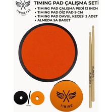 Timing Pad Çalışma Seti (Çalışma Pedi 12 Inch + Diz Pedi 9 cm + Davul Keçesi 2 Adet + Baget)