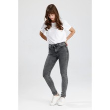 #kadınjean Kar Yıkama Gri Denim Skinny Fit Kesim MIRA12 Rahat Kadın Jean Pantolon