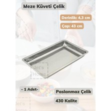 Jet's Home Çelik Meze Küveti 43 cm Paslanmaz Çelik Tabak