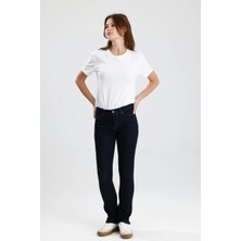 #kadınpantolon Koyu Indigo Denim MONICA24 Boot Cut Kesim Yumuşak Doğal His Veren Kadın Jean Pantolon