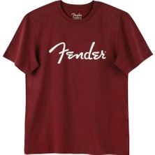 Fender® Spaghetti Logo Bordo T-Shirt - Burgundy