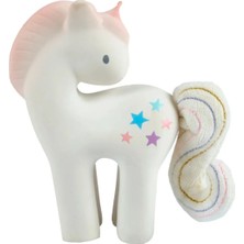 Tikiri Organik Kauçuk Diş Kaşıyıcı ve Banyo Oyuncağı- Cotton Candy Unicorn