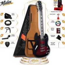 Midex Sg-Special-Rds Profesyonel Sg Kasa Hh Elektro Gitar Seti Kırmızı Sunburs