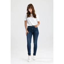 #kadınjean Az Kullanılmış Renkte Koyu Indigo Denim Skinny Fit Kesim MIRA12 Rahat Kadın Jean Pantolon