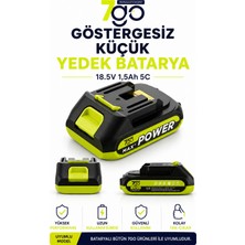 7go Göstergesiz Küçük Batarya | 18.5V 1.5AH 5c Li-Ion Yedek Batarya | 7go Ürünleri ile Uyumlu | Hızlı Tak-Çıkar Lityum Iyon Pil