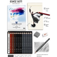 Glance 25X35 15 Sayfa Teknik Çizim Kağıdı 200 gr Cretacolor X-Sketch Mega Sketching Set Çizim Seti 12 Parça