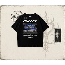 Tarzsokak Unisex Bullet Fast And Furios V2 Oversize Unisex Tişört Beyaz
