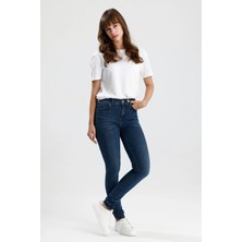 #kadınjean Az Kullanılmış Renkte Koyu Indigo Denim Skinny Fit Kesim MIRA12 Rahat Kadın Jean Pantolon