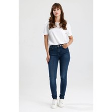 #kadınjean Az Kullanılmış Renkte Koyu Indigo Denim Skinny Fit Kesim MIRA12 Rahat Kadın Jean Pantolon
