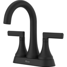 Pfisterer Pfister Vedra Banyo Lavabo Bataryası, 4 Inç Merkez Seti, 2 Kulplu, 3 Delikli, Mat Siyah Kaplama, LF048VEDB