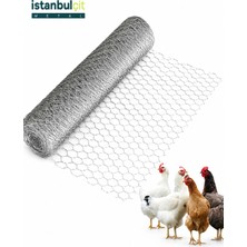 İstanbul Çit Metal Istanbul Çit Metal Galvaniz Kümes Teli 2 1/4 Inç 55 mm Göz 1,40 mm Tel 2,30 mm Gergi Teli 80 cm x 20 M Altıgen Örgülü Tel