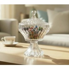 Roykıng Royking Ayaklı Cam Kapaklı Şekerlik 18X25CM Şeffaf
