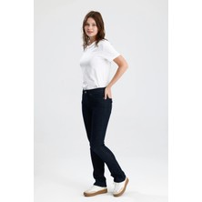 #kadınpantolon Koyu Indigo Denim Boot Cut Kesim MONICA24 Rahat Kadın Jean Pantolon