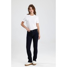 #kadınpantolon Koyu Indigo Denim MONICA24 Boot Cut Kesim Yumuşak Doğal His Veren Kadın Jean Pantolon