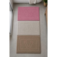 Mela Home 3'lü Ayak Havlusu-Ayak Paspası 50*70 cm 3 Adet - Banyo - Misafir -Çeyizlik %100 Pamuk