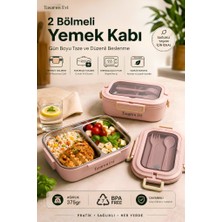Tasarım Evi 2 Bölmeli Paslanmaz Çelik Yemek Kabı – Sızdırmaz Kapaklı, Taşınabilir Beslenme Kabı