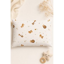 More Home Müslin Bebek Yastık Kılıfı Kapaklı 35X45 Tilkili Açık Bej