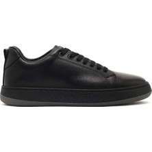 Derimod Erkek Siyah Bağcıklı Kalın Tabanlı Deri Sneaker WM790007DV