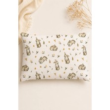 More Home Müslin Bebek Yastık Kılıfı Kapaklı 35X45 Tavşanlı Krem