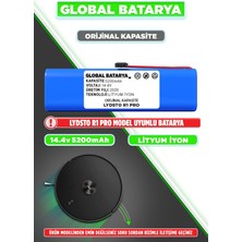 Global Batarya Lydsto R1 Pro Robot Süpürge Bataryası 14.4V 5200MAH Li-Ion Pil (Orijinal Kapasite)