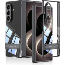 AktarMobile Galaxy Z Fold 8 Ultra uyumlu Kılıf Şeffaf Arka Kapak Kick Standlı Kamera Korumalı Magnetik Menteşeli