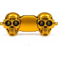 Belirtilmemiş Motosiklet LED Sis Farı ve Bluetooth Hoparlör Seti Usb/fm Destekli Gold Kuru Kafa Tasarım