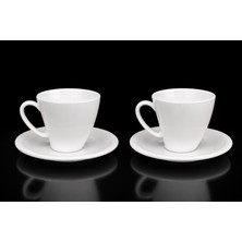 Corcuhome Curve Porselen 2 Li Tabaklı Kupa 4 Parça 200 ml