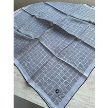 Vissona Twill Ipek Etnik Motif Desenli Eşarp Gri