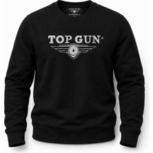 Top Gun Nakıslı Sweat Sıyah