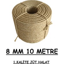 Ambarope 8 mm 10 Metre Jüt Halat Hasır Dekor Süsleme Jüt Ip
