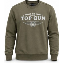 Top Gun Baskılı Sweat Hakı