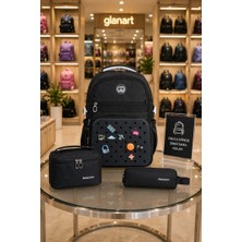 Glanart 3\'lü Set Çocuk Ilkokul Çantası+ Kalemlik+ Beslenme ( Delikli Model ) Relaxio
