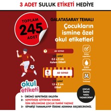Okul Etiketi Taraftar Cimbom Temalı Isme Özel Okul Etiketi Suluk Etiketi Hediyelidir Stıcker Toplam 245 Adet