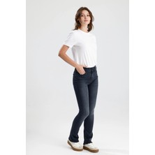 Yeni Sezon Boot Fit Kesim MONICA24 Gri Denim Yumuşak Doku Sade Şık Kadın Jean Pantolon